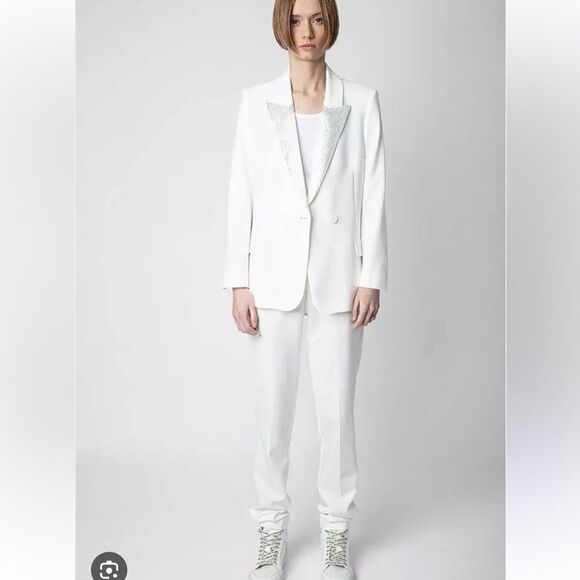 Zadig&Voltaire Visit Rhinestone Lapel Blazer NWT - Picture 1 of 13